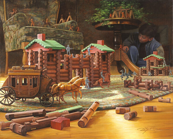 Painting - lincoln logs