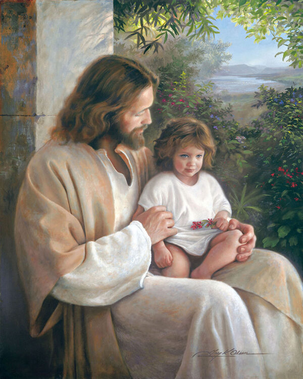 jesus with little girl in his lap