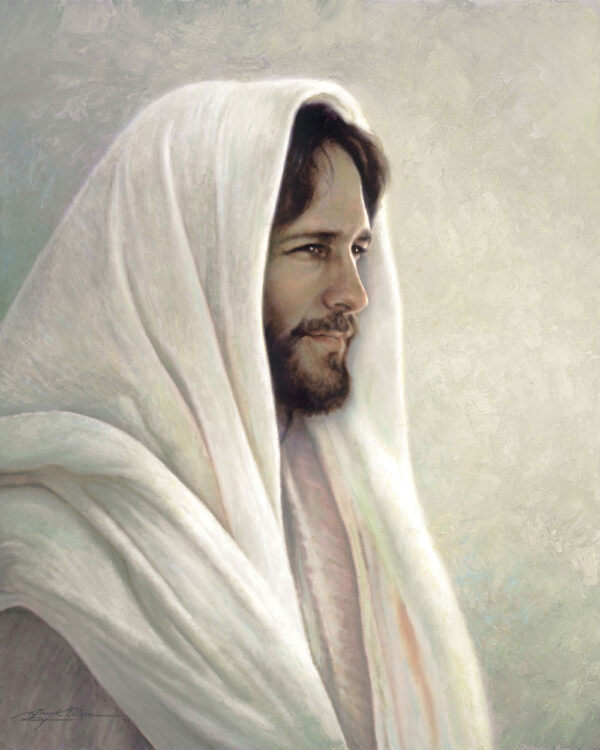 side view of jesus with shawl