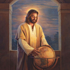jesus holding globe of the world