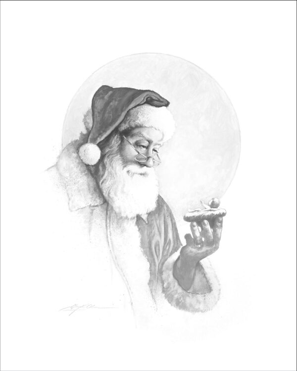 sketch vignette of santa spirit of christmas