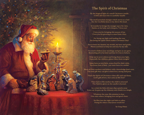 spirit of christmas print with poem