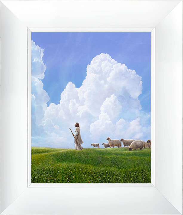 Greener Pastures - 23x27 Framed Art - White by Greg Olsen