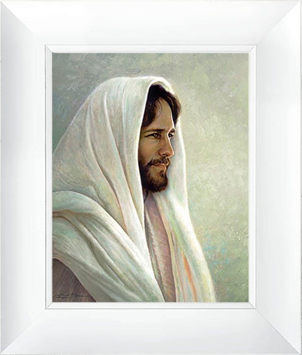 Lamb of God - 23×27 Framed Art - White by Greg Olsen