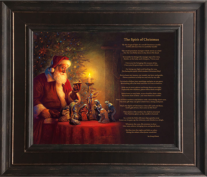 The Spirit of Christmas w/ POEM - 24x28 Framed Art by Greg Olsen