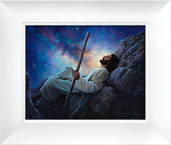 Worlds Without End - 23×27 Framed Art - White by Greg Olsen