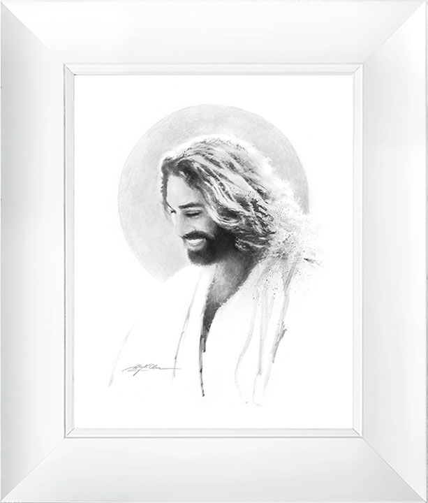 Joy of the Lord (Vignette) - 24×28 Framed Art - White by Greg Olsen