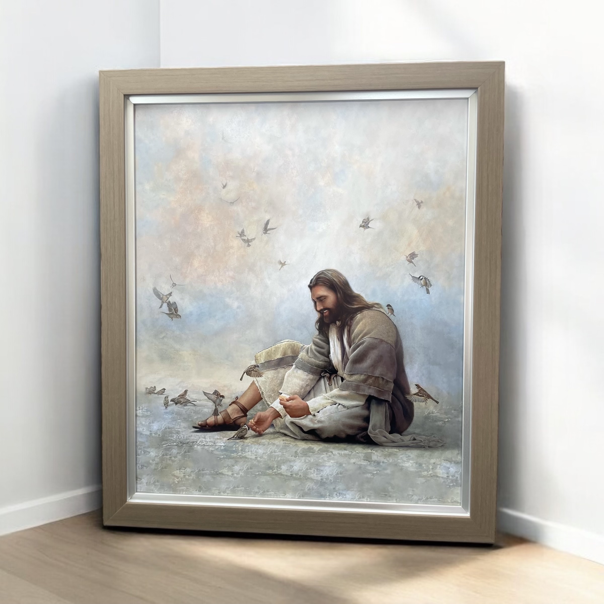 Even A Sparrow – 23×27 Grey Frame w/ Silver Liner