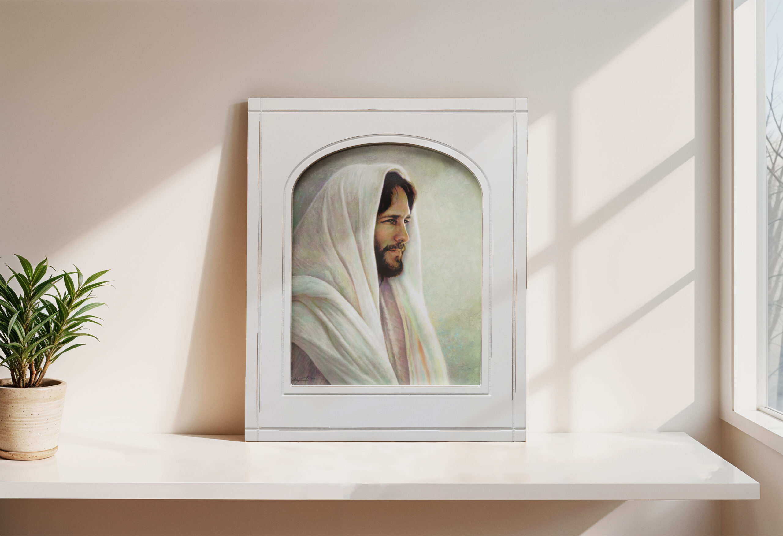 Lamb of God – 11×13 White Arched Frame