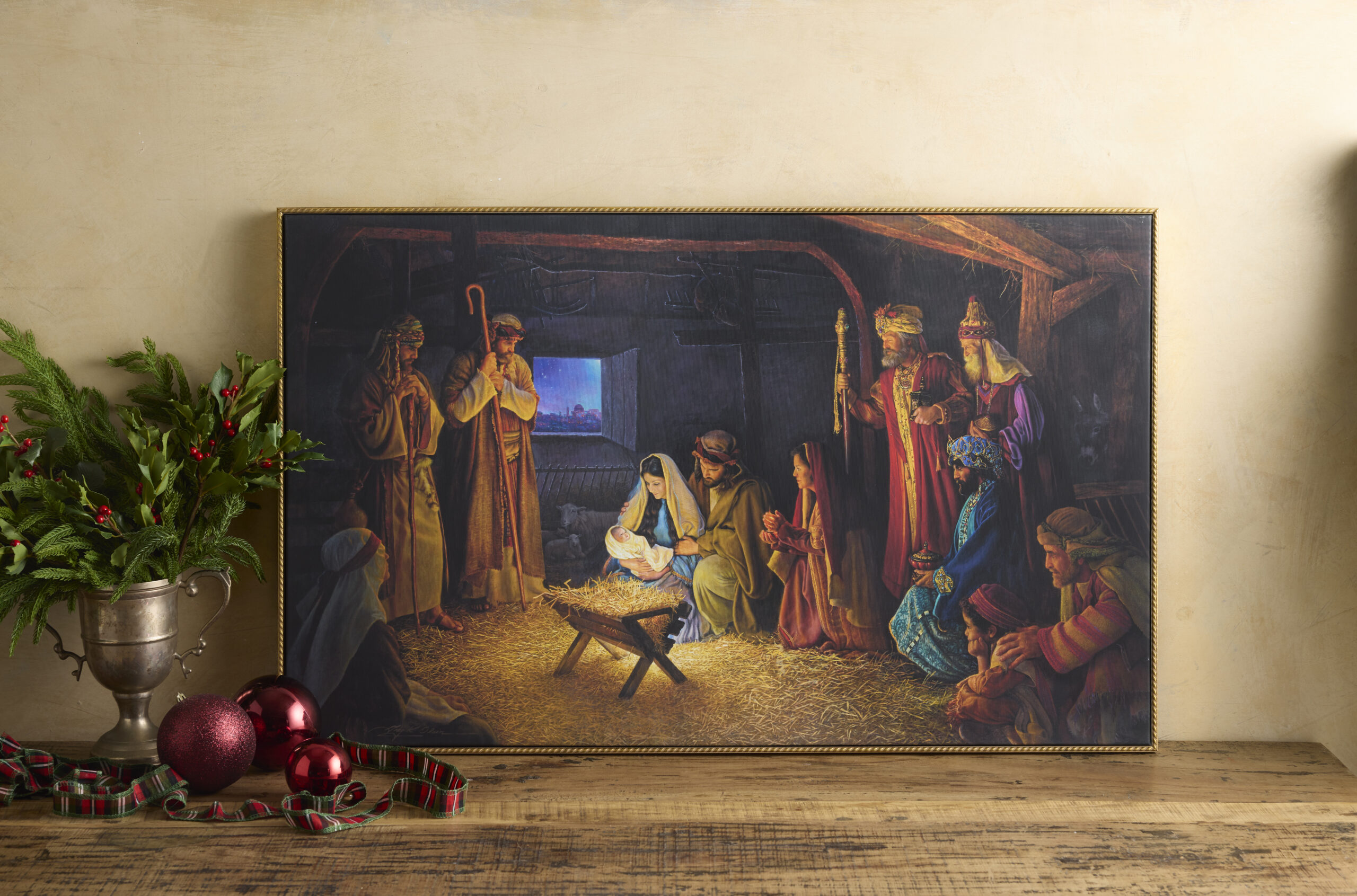 The Nativity – 18.5×30.5 Floating Framed Canvas Wrap